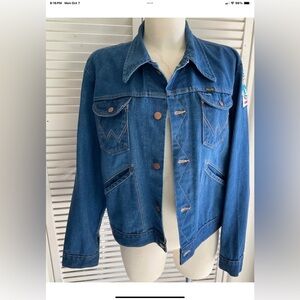 Vintage Wrangler No Fault 70s Denim Jean Trucker Jacket Size 44